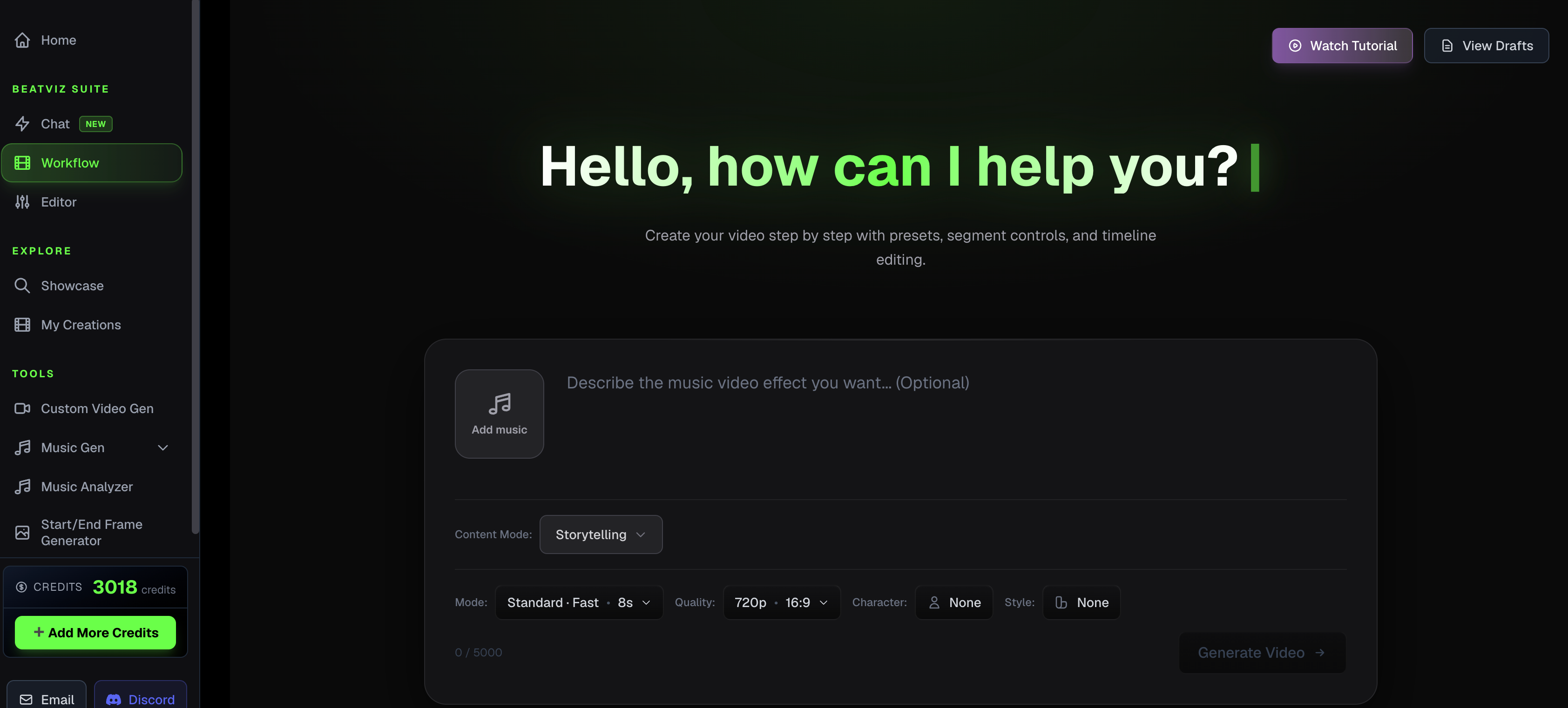 configuration d'un clip dans BeatViz Workflow