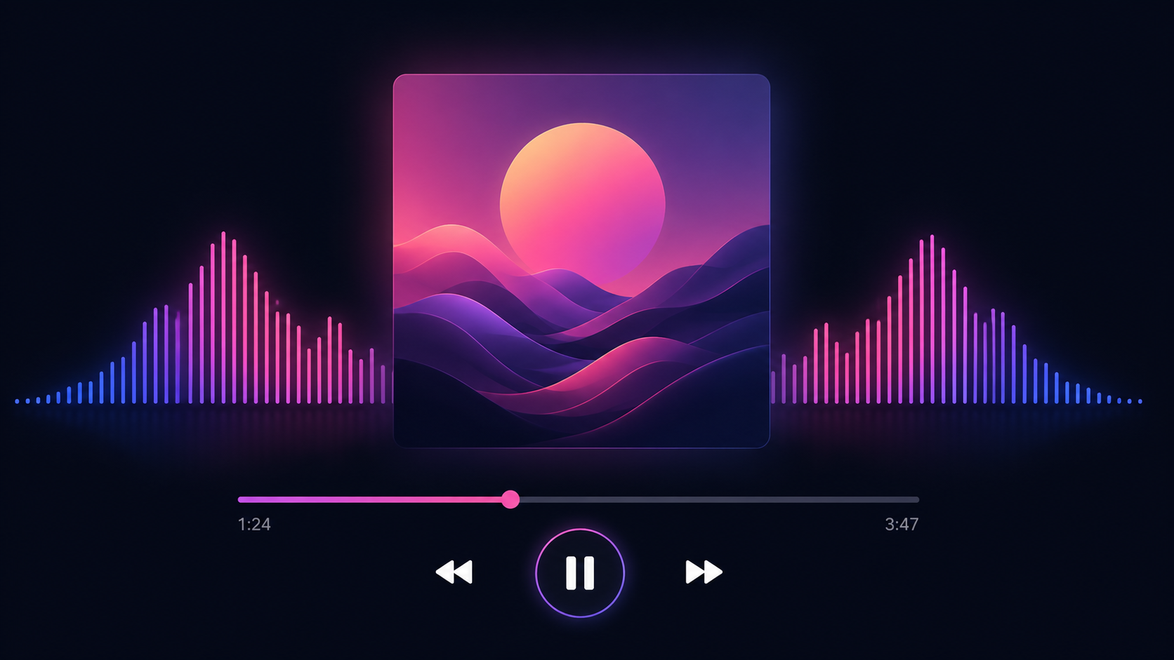 Music visualizer waveform video for a song