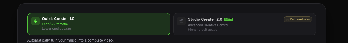 Studio Create 2.0 card locked with a Paid exclusive chip