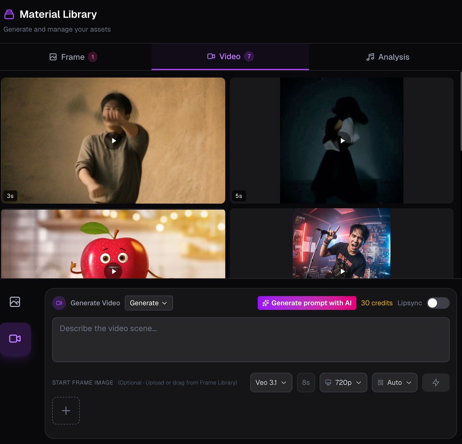 First-frame image selection for video generation