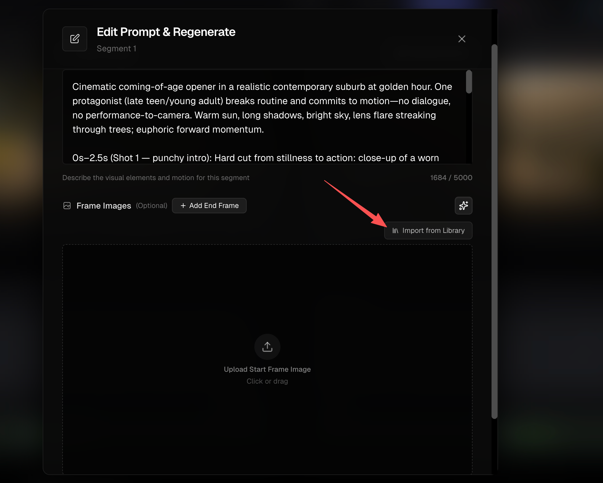 Import from Library feature